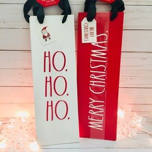 🎁RAE DUNN Wine Bottle Holiday Gift Bags w/Tags